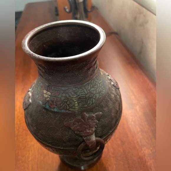 19th century Chinese Bronze Vase Cloisonné technique - Picture 13 of 13